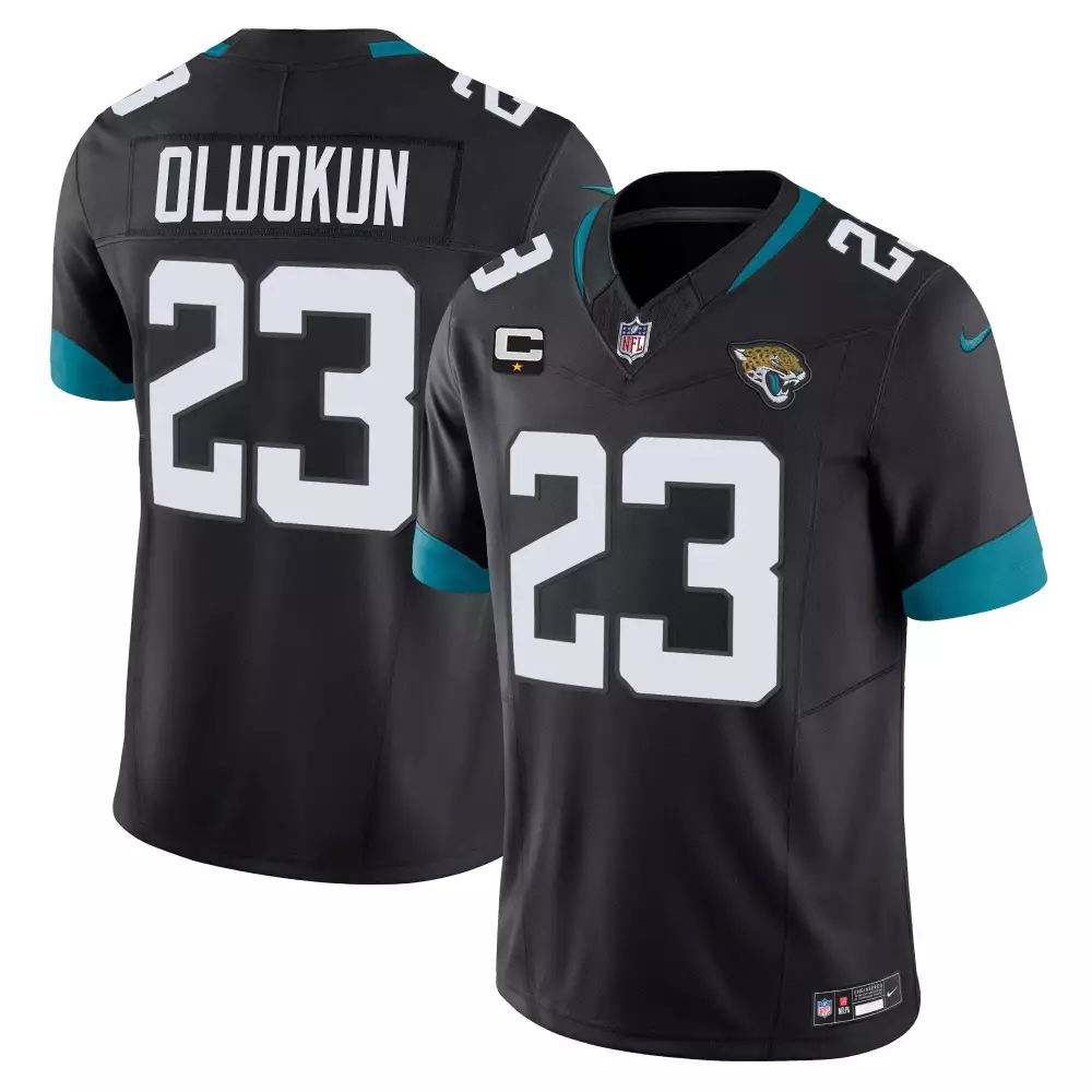 Foyesade Oluokun 23 Jaguars Jersey Black Men NFL Teal White Vapor Limited All Stitched