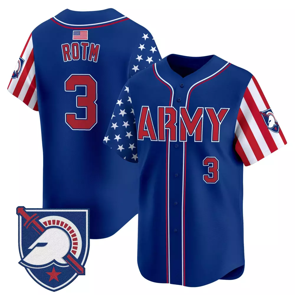 Reynolds Army 3 Jersey Royal Blue American Flag Star Pattern Men Split Design Red