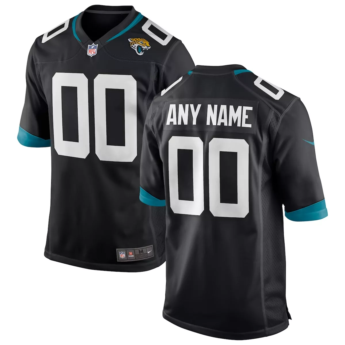 Jaguars Jersey Black Men Away Teal White Custom Game