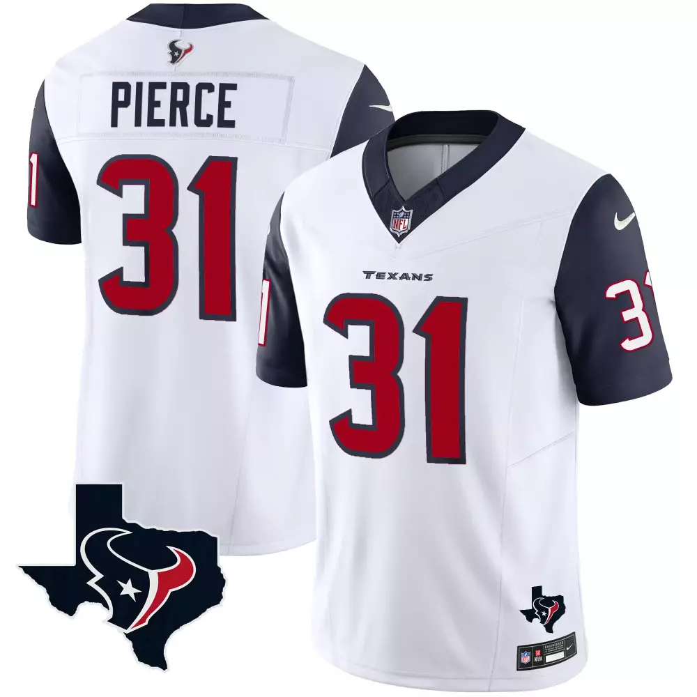 Dameon Pierce 31 Houston Texans Jersey White Men Game Navy Blue Red Stitched