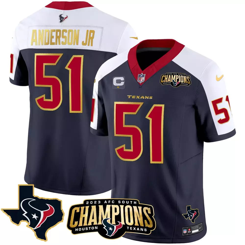Will Anderson Jr. 51 Jersey Navy 2023 AFC South Champions Houston Texans Men Red