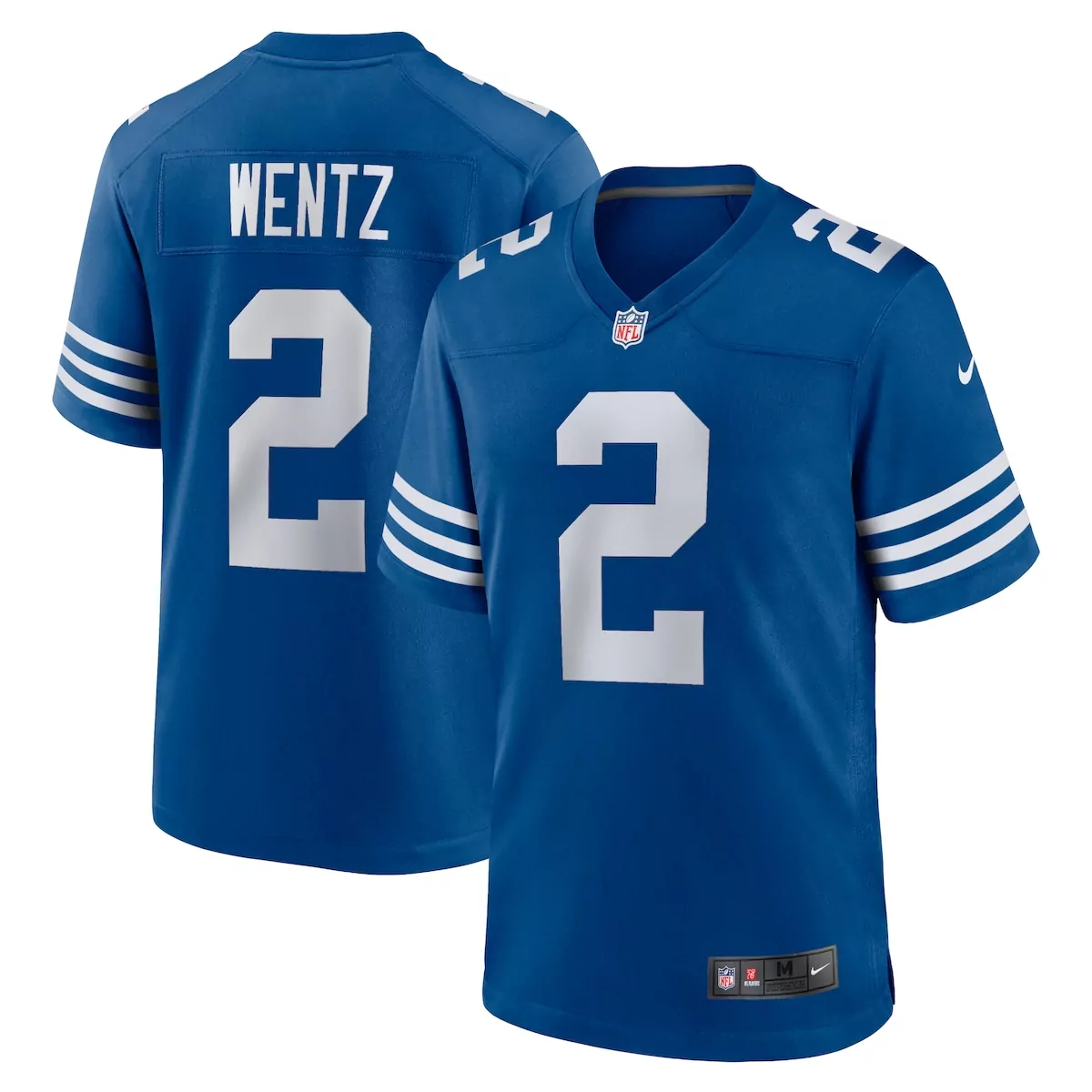 Carson Wentz 2 Indianapolis Colts Jersey Blue Men Replica White Alternate Game