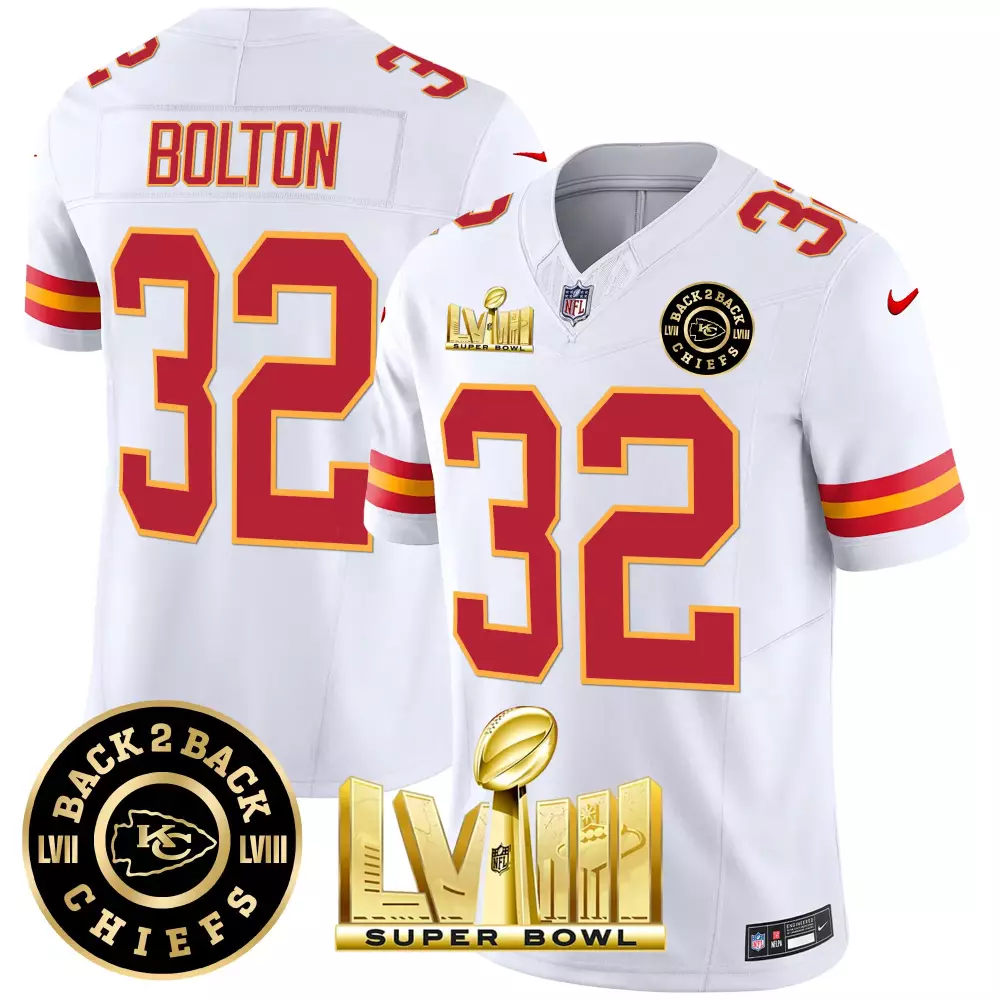 Bolton Lviii 32 Jersey White Super Bowl Lvii / Champions Kansas City Chiefs Men Official NFL