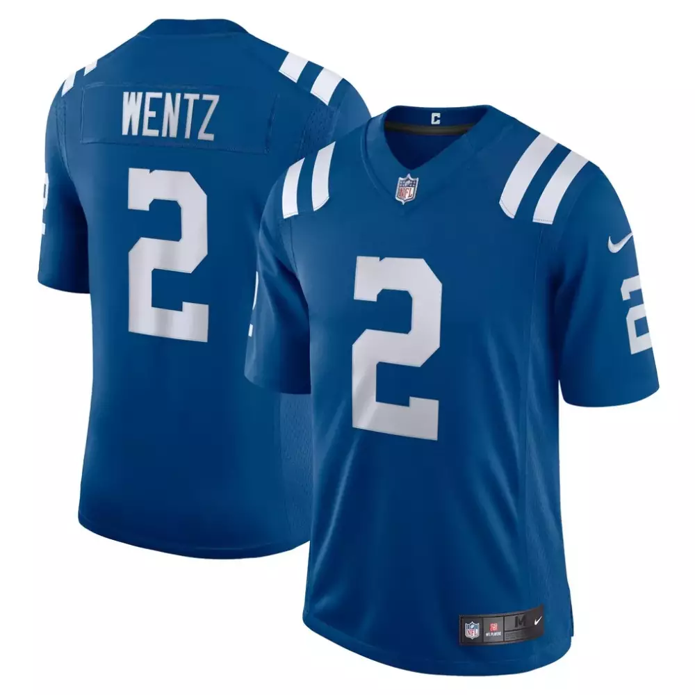 Carson Wentz 2 Colts Jersey Royal Blue Men Standard White Vapor Limited