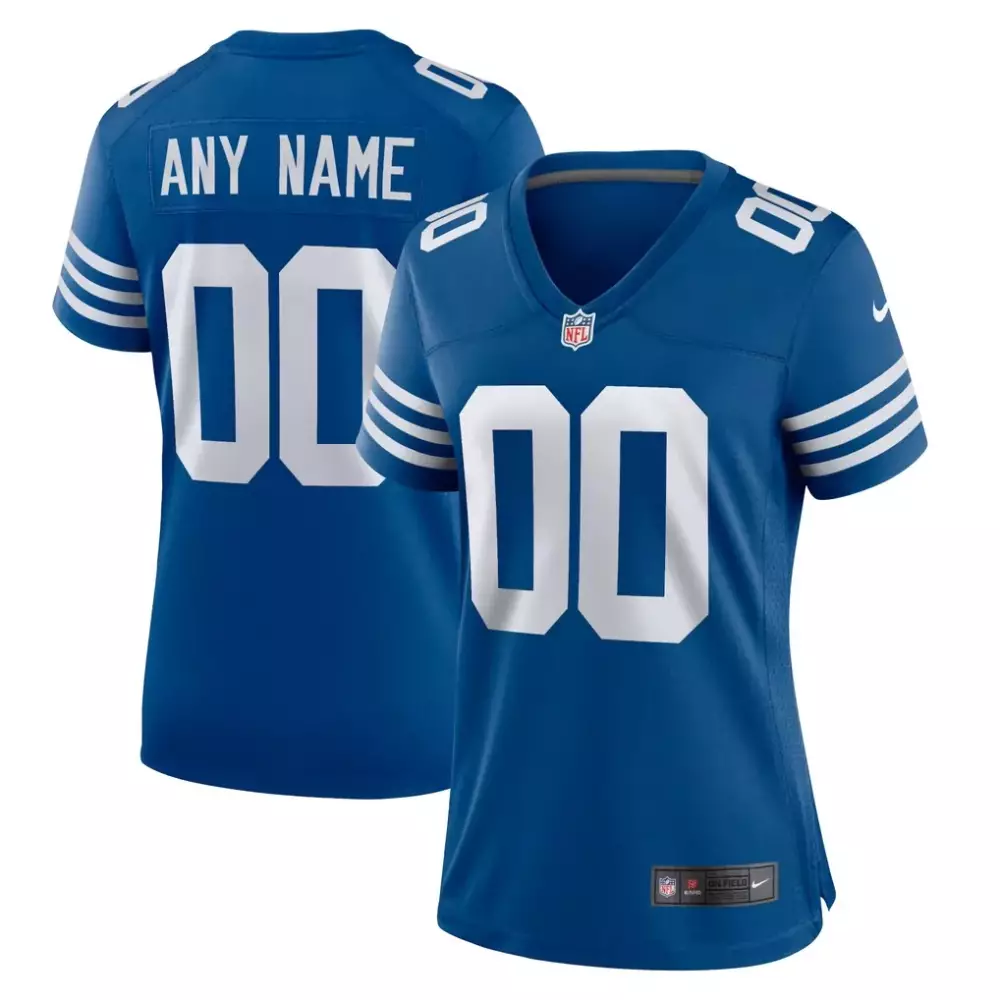 Indianapolis Colts Jersey Royal Blue Women White Alternate Custom