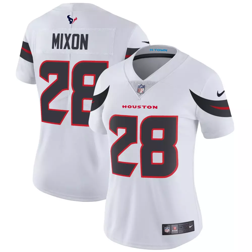 Joe Mixon 28 Houston Texans Jersey White Women N/a Alternate Black Red All Stitched
