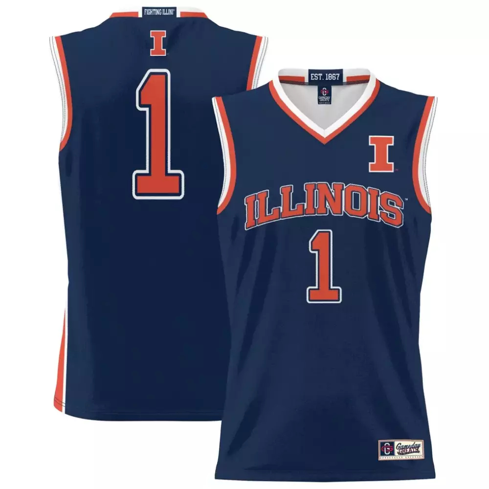 Illinois Fighting Illini 1 Jersey Navy Gameday Greats Men Orange White