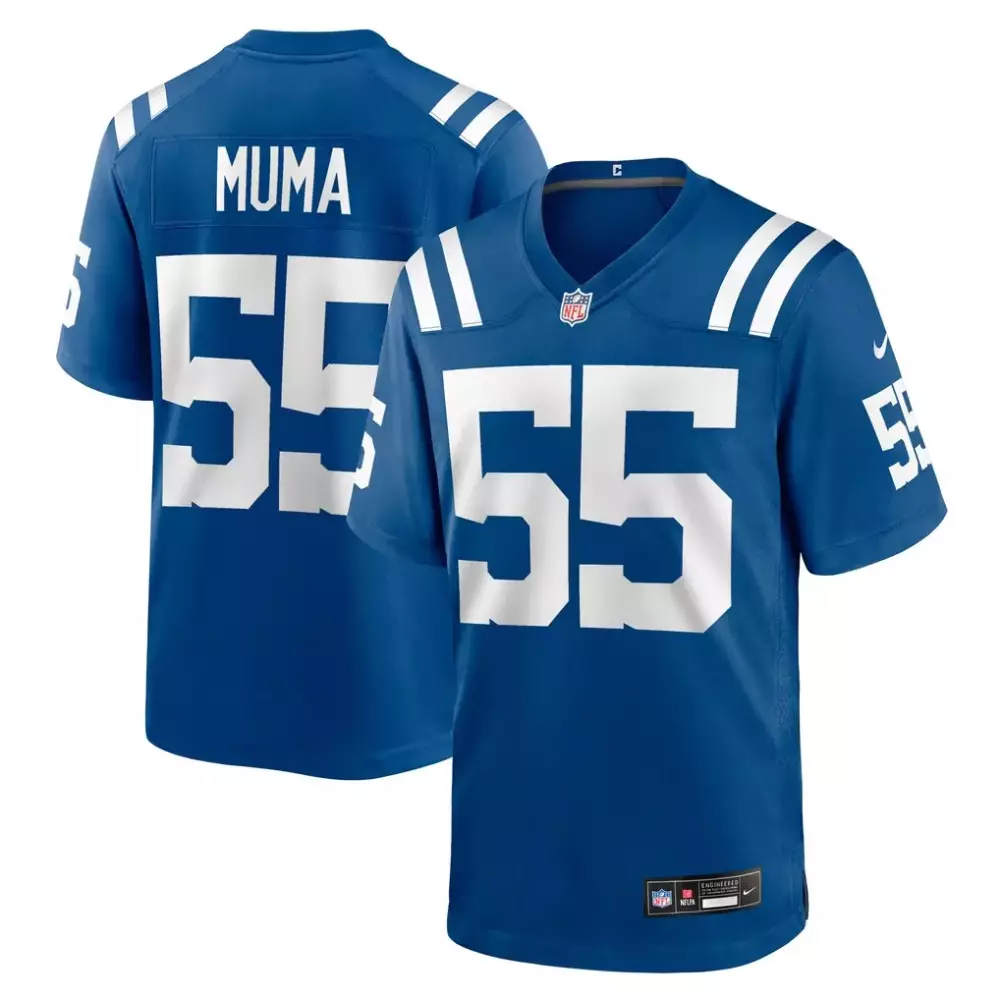Chad Muma 55 Indianapolis Colts Jersey Blue Men Player White Game