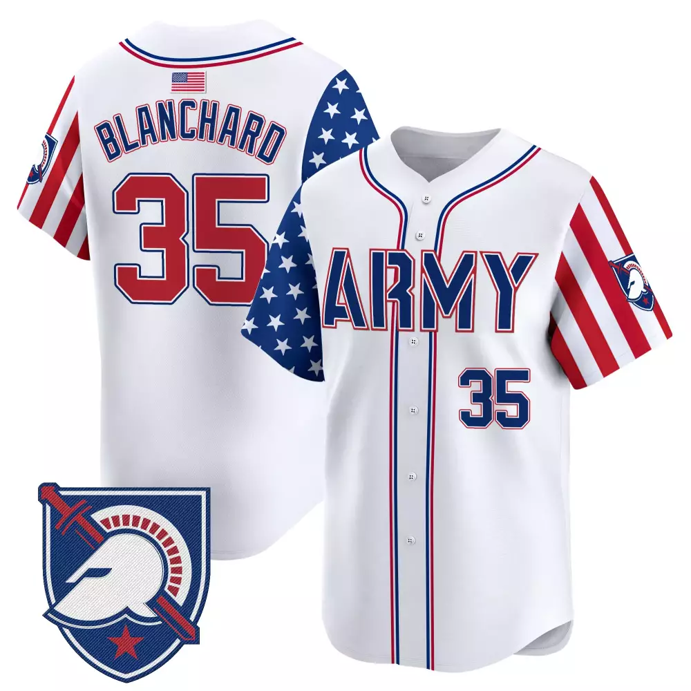 Reynolds Army 35 Jersey White Us Flag Men Split Design Red Blue Vapor Stitched