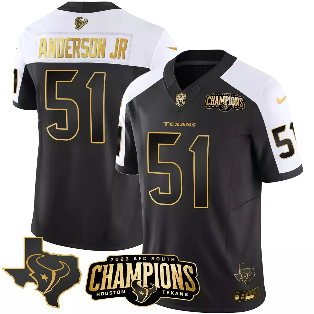 Will Anderson Jr. 51 Jersey Black Houston Texans 2023 AFC South Champions Men White