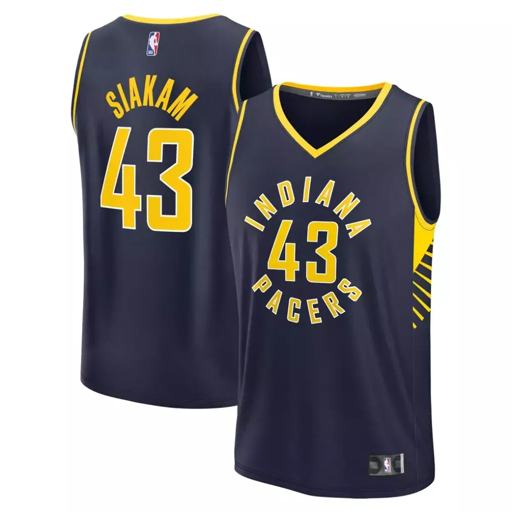 Pascal Siakam 43 Indiana Pacers Jersey Navy Men Player Yellow Icon