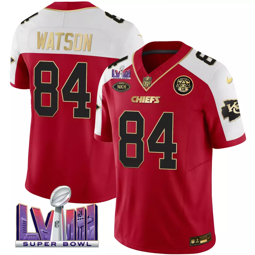 Tre Watson 84 Chiefs Jersey Red Super Bowl Lvii Nkh 2022 Men Split Design White Black