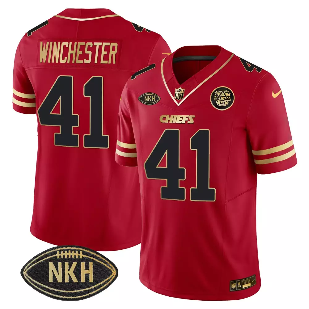 James Winchester 41 Chiefs Jersey Red Nkh Afl Men Gold Black Vapor All Stitched