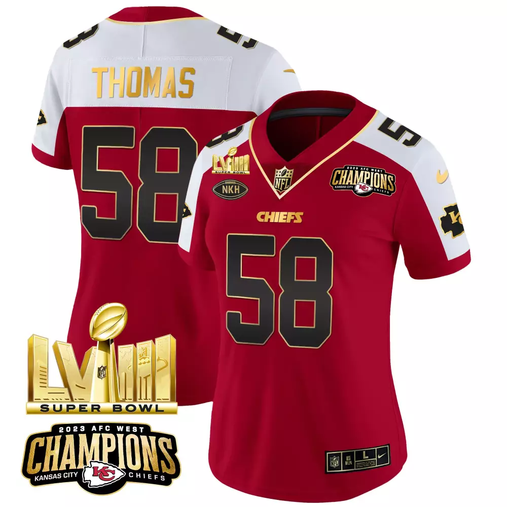 Derrick Thomas 58 Chiefs Jersey Red Super Bowl Lvii Men Standard White Black Vapor