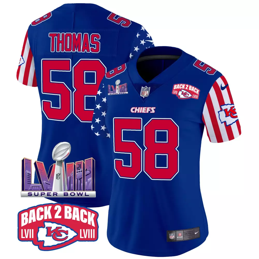 Derrick Thomas 58 Chiefs Jersey Royal Blue Back To Super Bowl Lviii Lvii Men Red