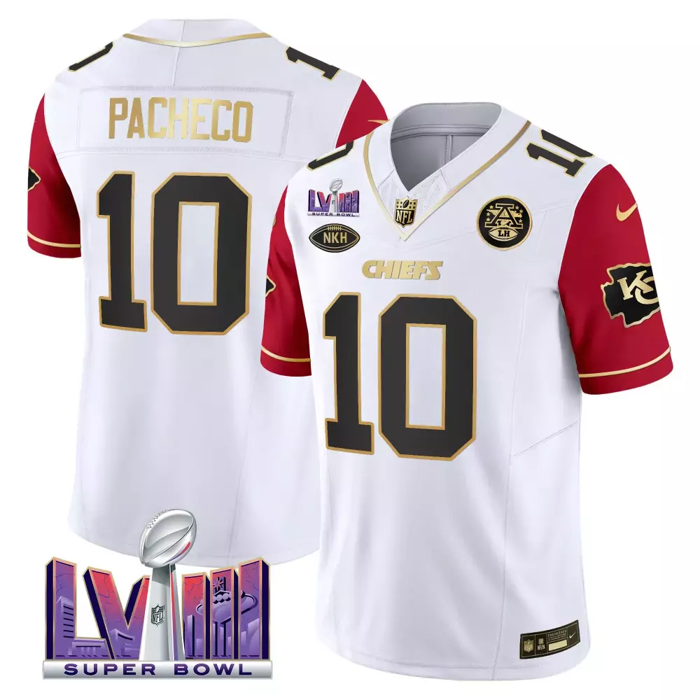 Isiah Pacheco 10 Jersey White Super Bowl Lviii Kansas City Chiefs Nkh Men Alternate