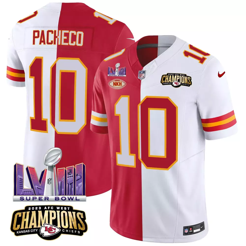 Isiah Pacheco 10 Jersey Red Super Bowl Lvii Champions Kansas City Chiefs AFC West 2023