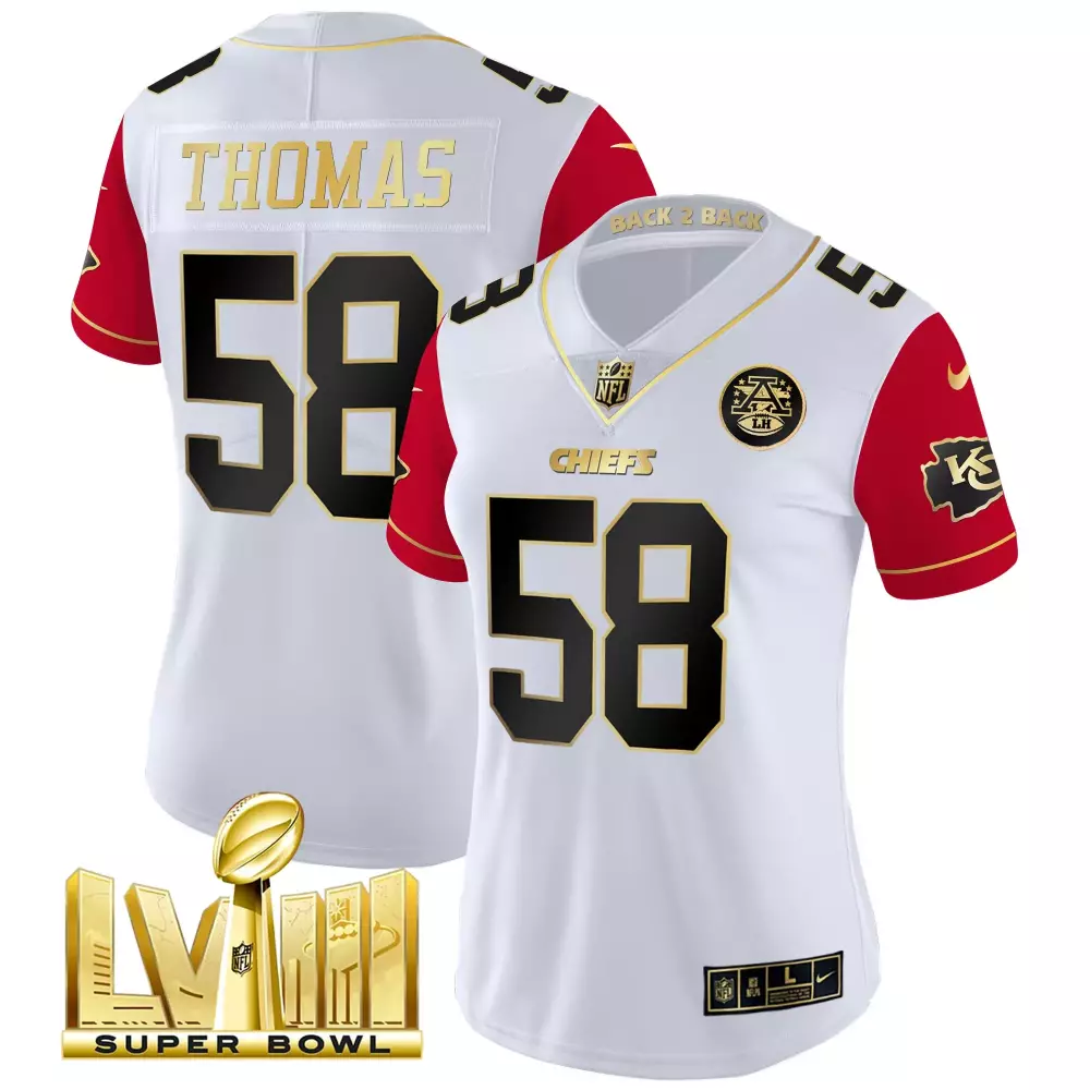 Derrick Thomas 58 Chiefs Jersey White Super Bowl Lviii Kansas City Women NFL Red