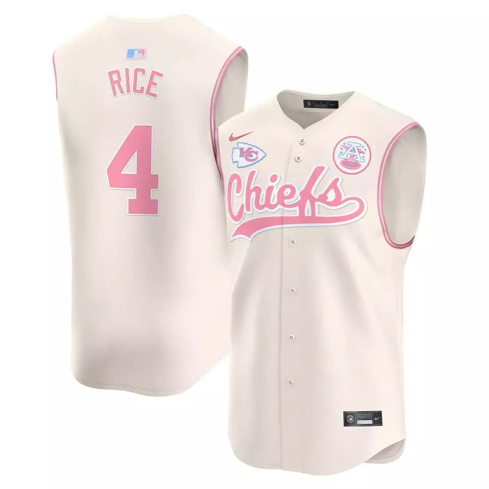 Rashee Rice 4 Kansas City Chiefs Jersey Cream Jackie Robinson Day Kc A's (faded)