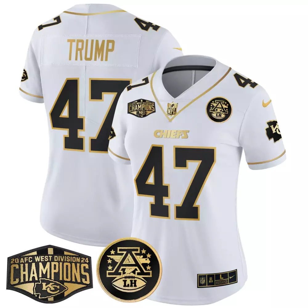Donald Trump 47 Chiefs Jersey White Lh Men Authentic Black Gold Vapor Limited All
