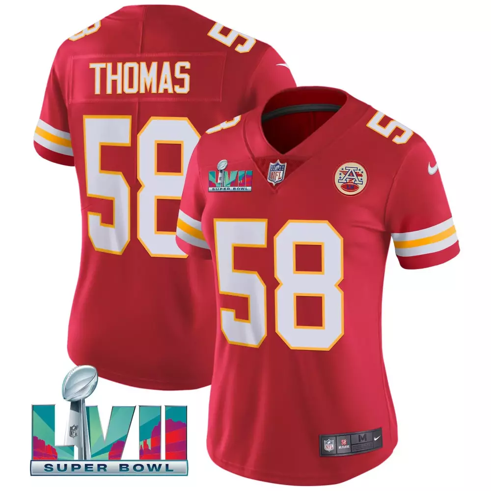 Derrick Thomas 58 Jersey Red Super Bowl Lvii Kansas City Chiefs 2022 Women Player