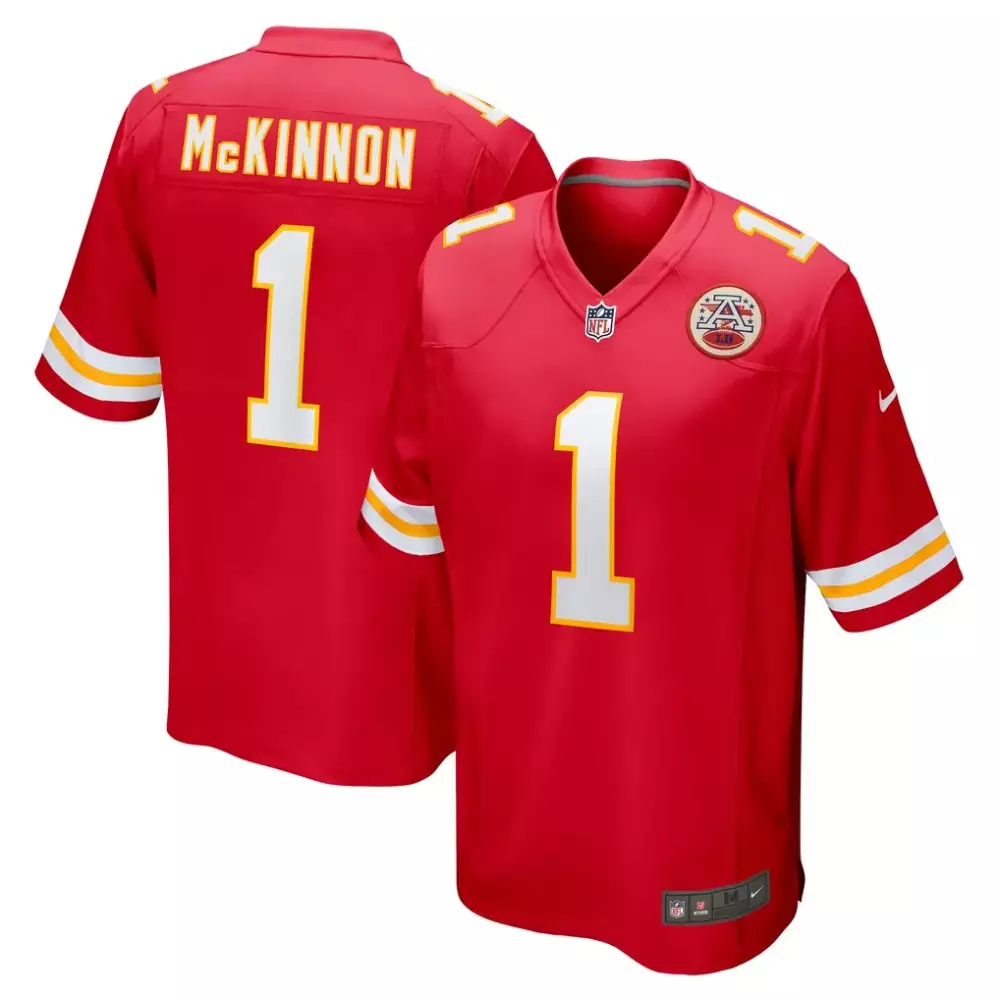 Jerick Mckinnon 1 Jersey Red Kansas City Chiefs Super Bowl Lvii Champions Men Official