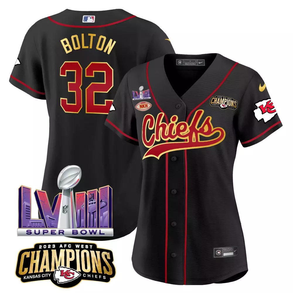 Nick Bolton 32 Kansas City Chiefs Jersey Black Super Bowl Lvii Champions 2023 AFC West