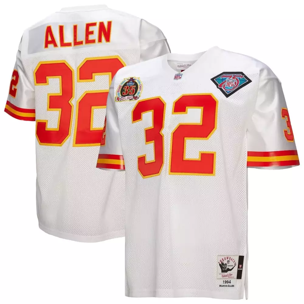 Marcus Allen 32 Jersey White NFL 75th Anniversary Kansas City Chiefs 35th Afl-afc Championship 1994