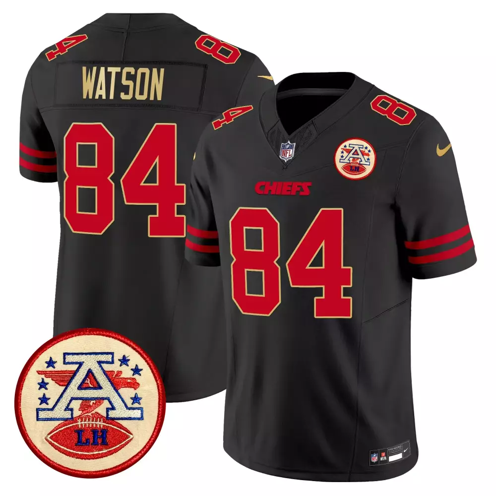 Watson 84 Chiefs Jersey Black Afl Men Red Gold Vapor Limited All Stitched