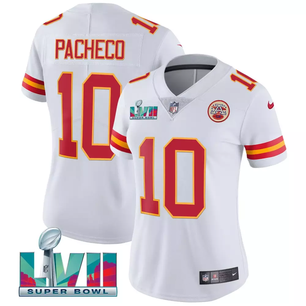 Isiah Pacheco 10 Jersey White Kansas City Chiefs Super Bowl Lvii 2022 Women Player