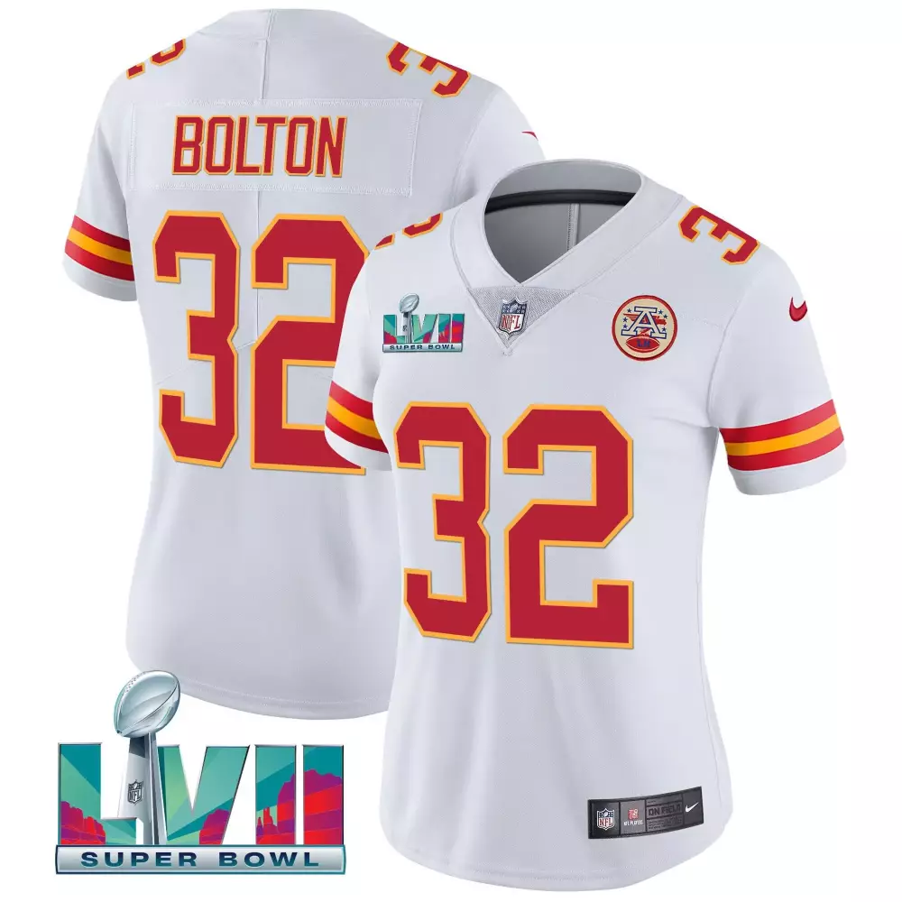 Nick Bolton 32 Kansas City Chiefs Jersey White Super Bowl Lvii Women NFL Alternate