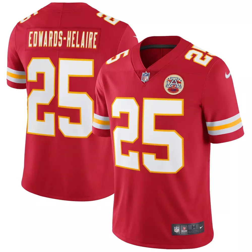 Clyde Edwardshelaire 25 Jersey Red NFL 100th Season Kansas City Chiefs Men Authentic