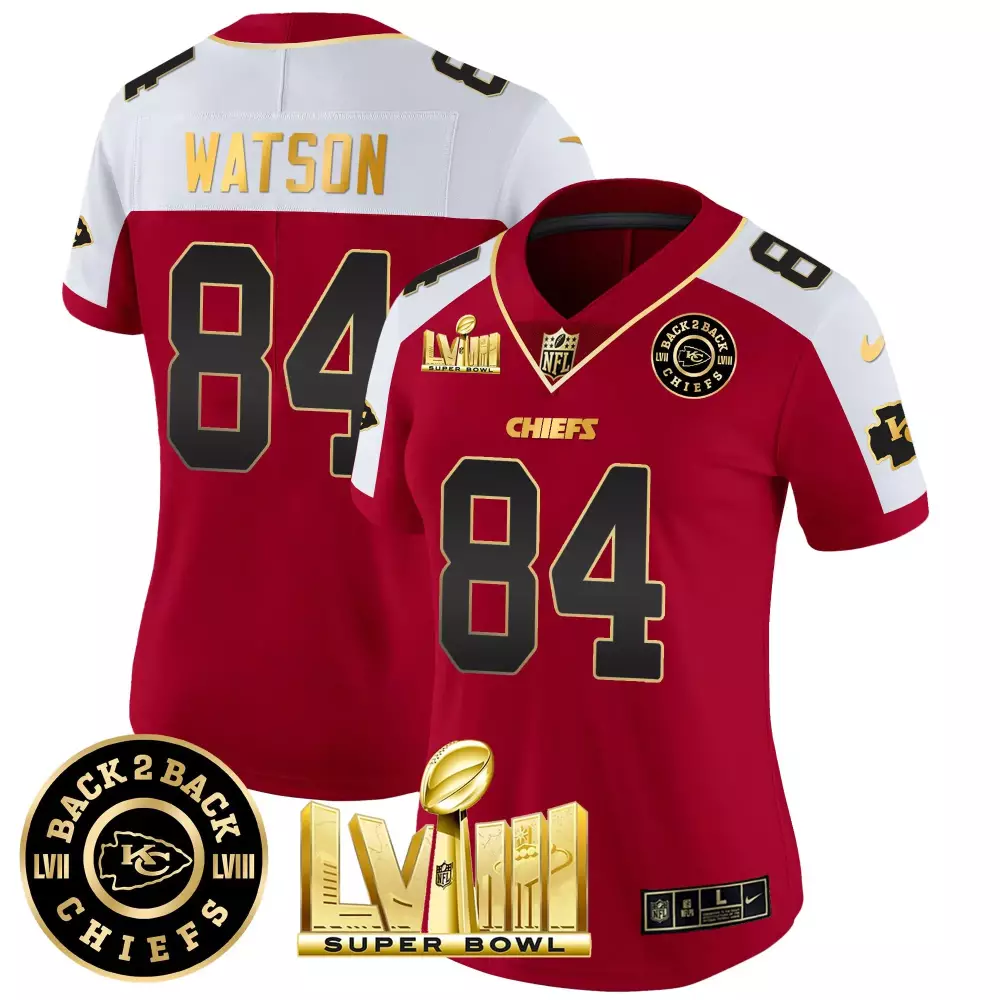 Justin Watson 84 Chiefs Jersey Red Back 2 Super Bowl Lvii Lviii Men Champions Alternate