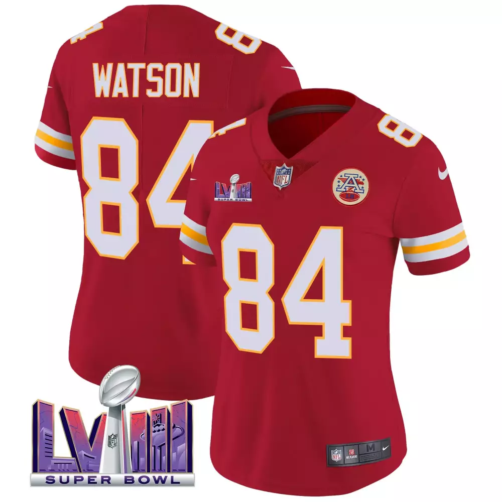 Tre Watson 84 Kansas City Chiefs Jersey Red Super Bowl Lvii Men Player White Yellow