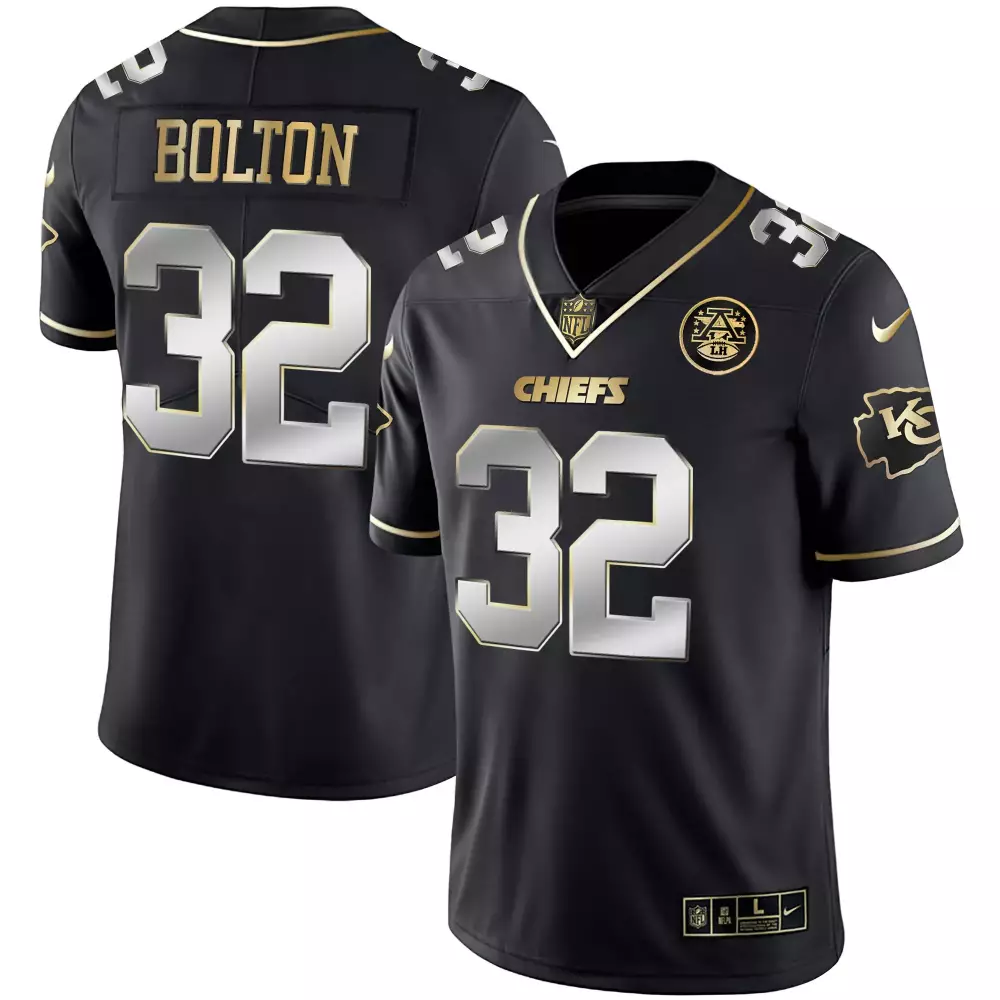Nick Bolton 32 Chiefs Jersey Black AFC Championship Men Game Gold Silver All Stitched