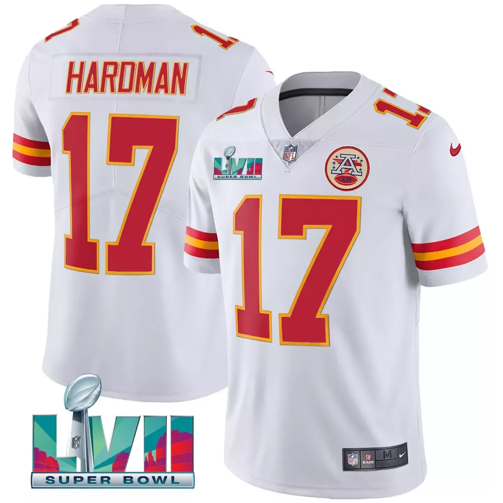 Mecole Hardman 17 Jersey White Kansas City Chiefs Super Bowl Lvii Men Game Alternate