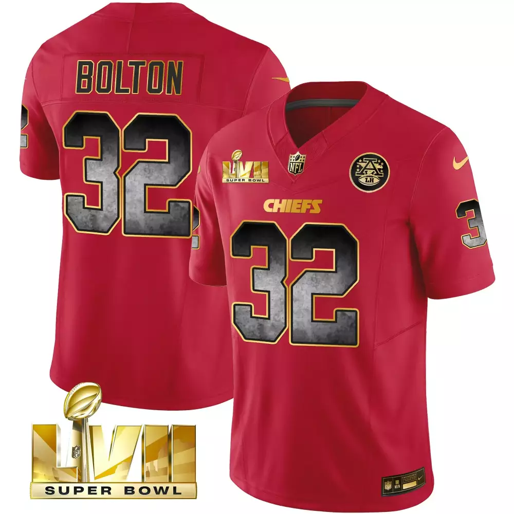 Nick Bolton 32 Chiefs Jersey Red Super Bowl Lvii AFC 2022 Men Gold Black Vapor All