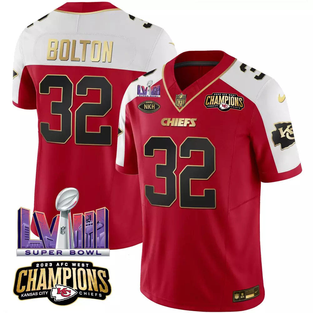 Nick Bolton 32 Kansas City Chiefs Jersey Red Super Bowl Lvii 2023 AFC West Champions