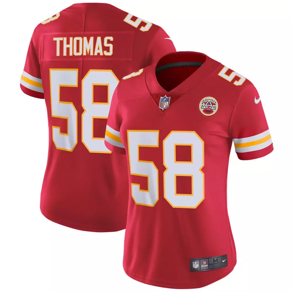 Derrick Thomas 58 Jersey Red Kansas City Chiefs Men Yellow White Vapor All Stitched