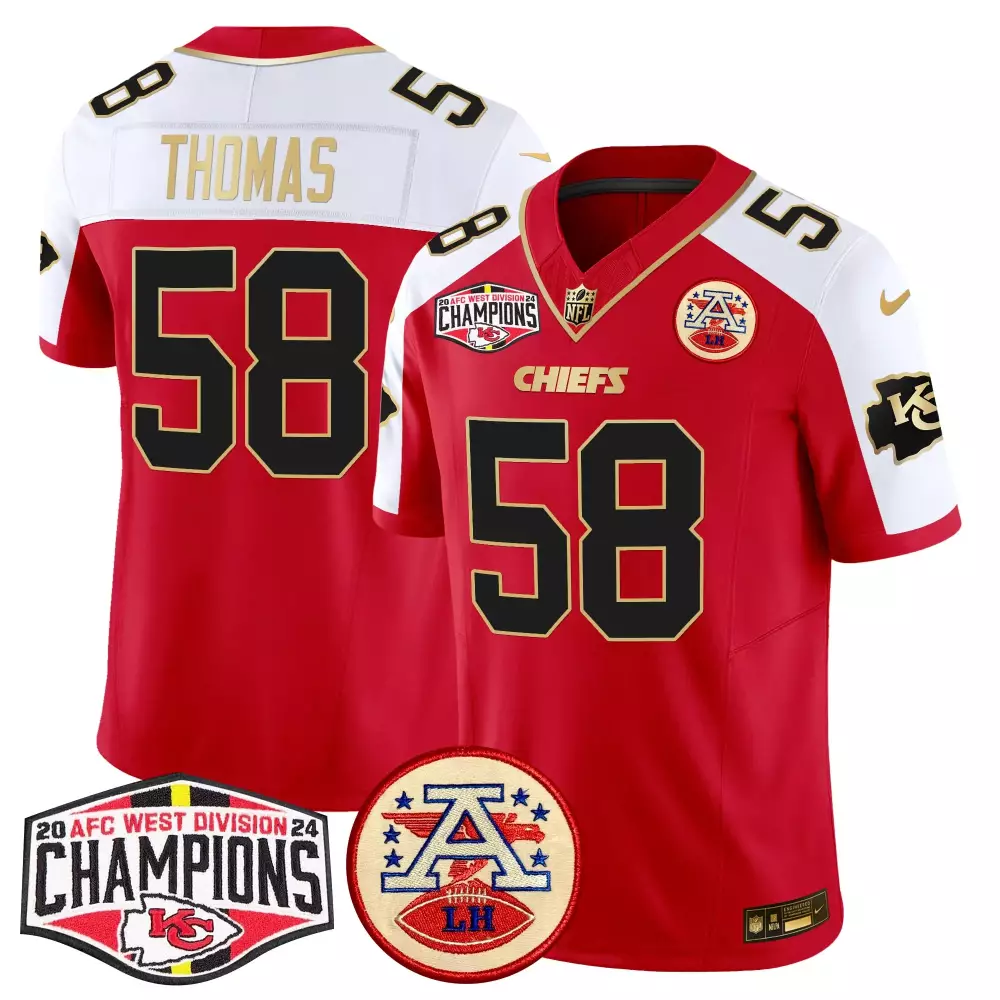 Derrick Thomas 58 Jersey Red AFC West Division Champions 2023 Kansas City Chiefs Championship Game