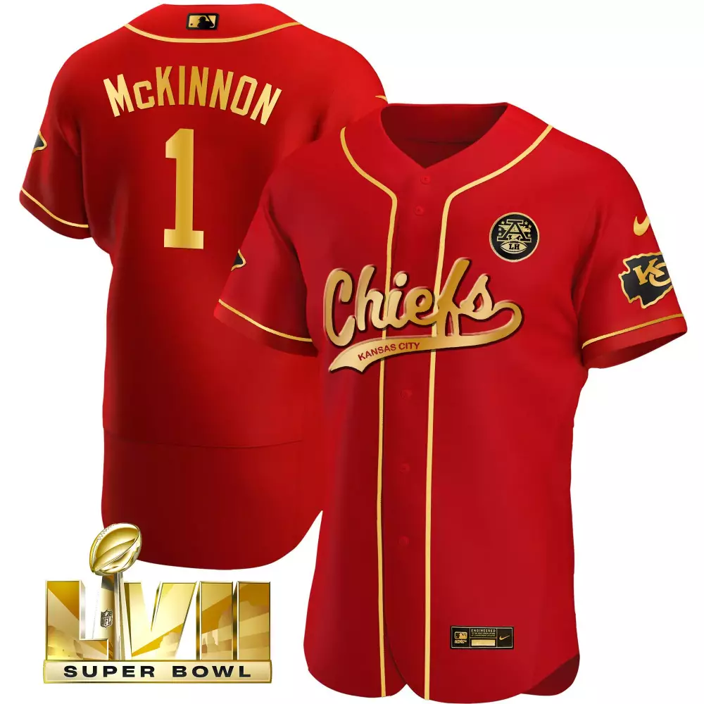 Mckinnon Lvii 1 Jersey Red Super Bowl Kansas City Chiefs 2023 Men Gold All Stitched