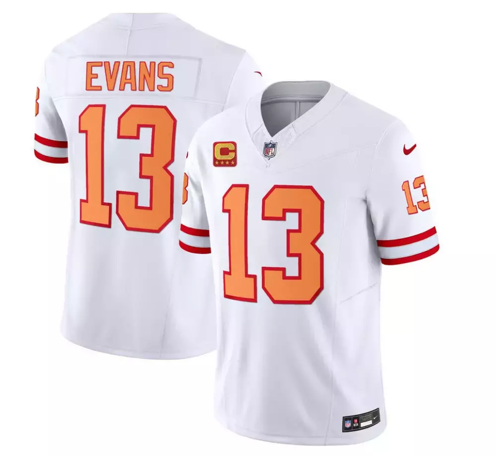 Omari Evans 13 Kansas City Chiefs Jersey White Men American Alternate Red Orange