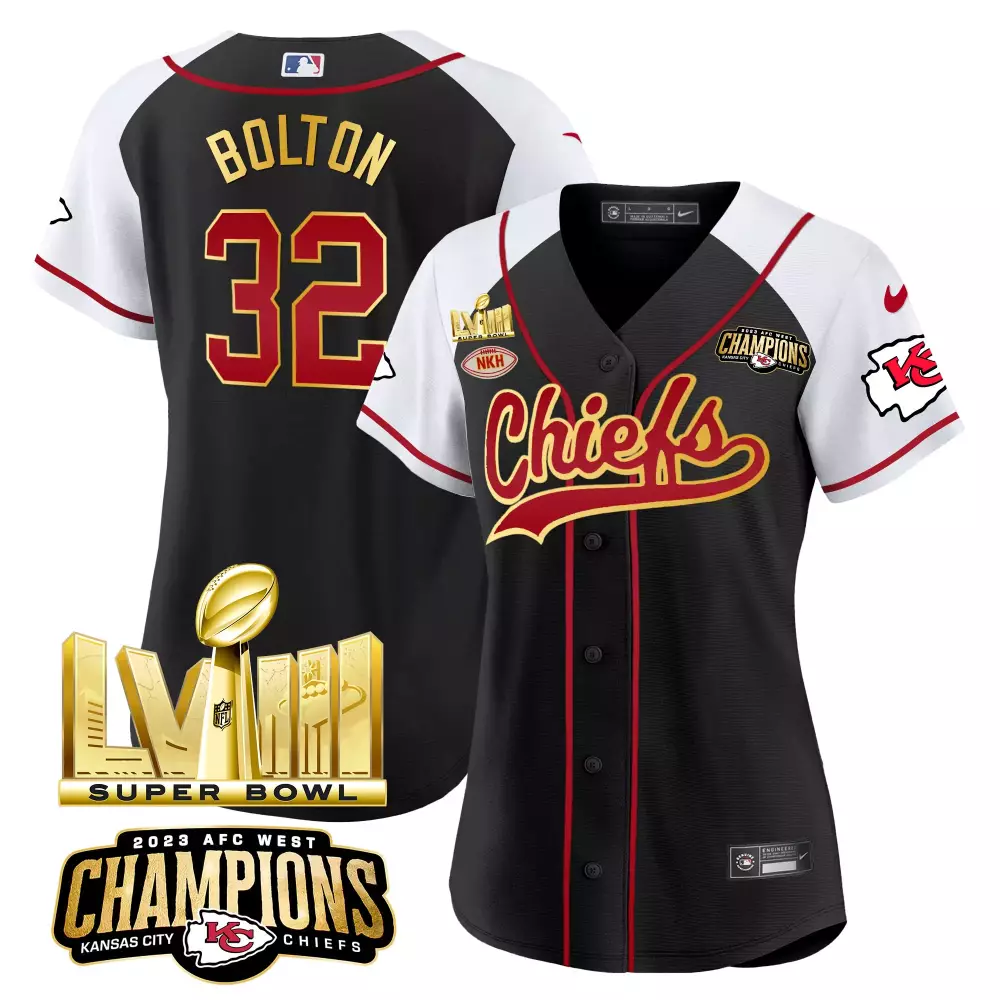Nick Bolton 32 Kansas City Chiefs Jersey Black Super Bowl Lviii Champions AFC West 2023