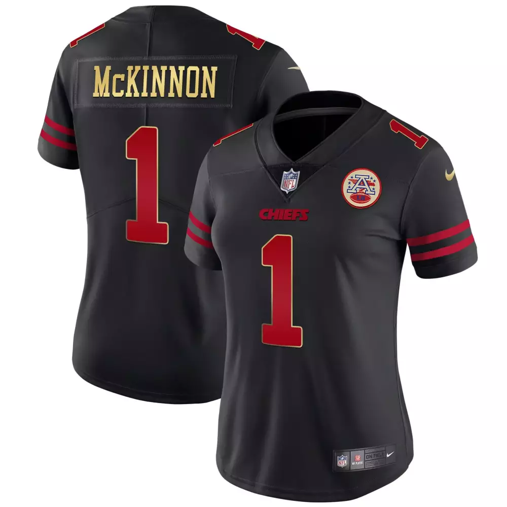 Jerick Mckinnon 1 Chiefs Jersey Black Afl 60th Anniversary Women Player Alternate