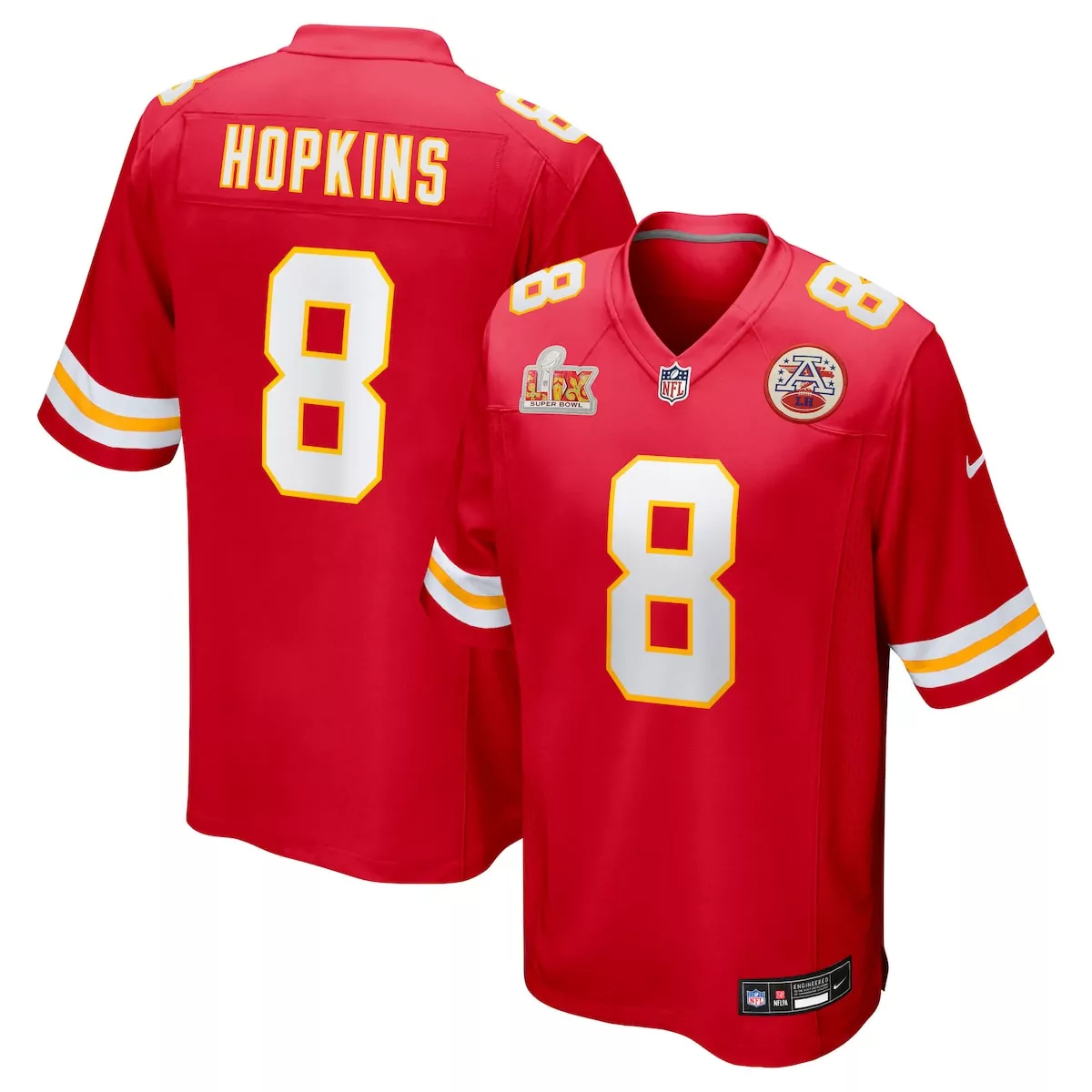 Deandre Hopkins 8 Chiefs Jersey Red Super Bowl Lvii AFC Championship Men Authentic