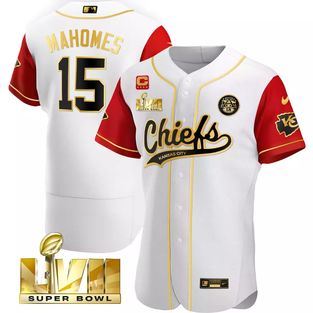 Patrick Mahomes 15 Jersey White Super Bowl Lvii Champions Kansas City Chiefs Men