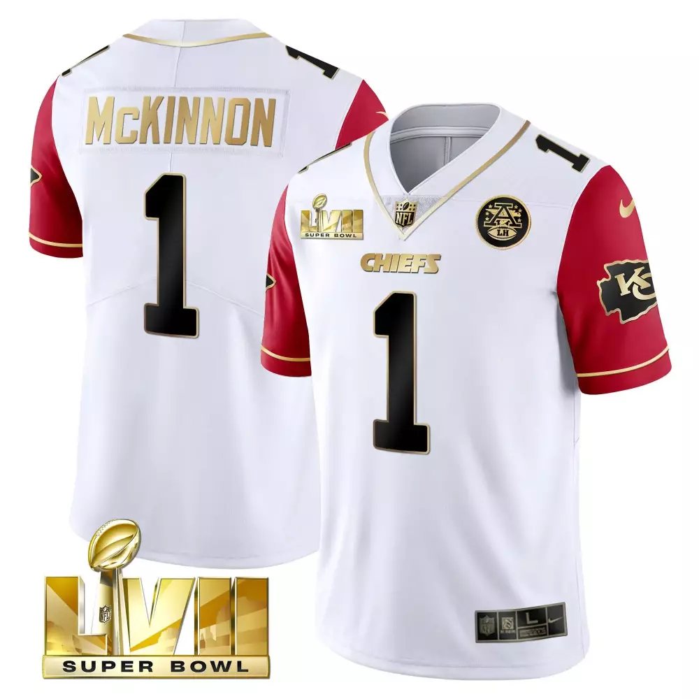 Jerick Mckinnon 1 Chiefs Jersey White Super Bowl Lviii Men Player Red Black Vapor