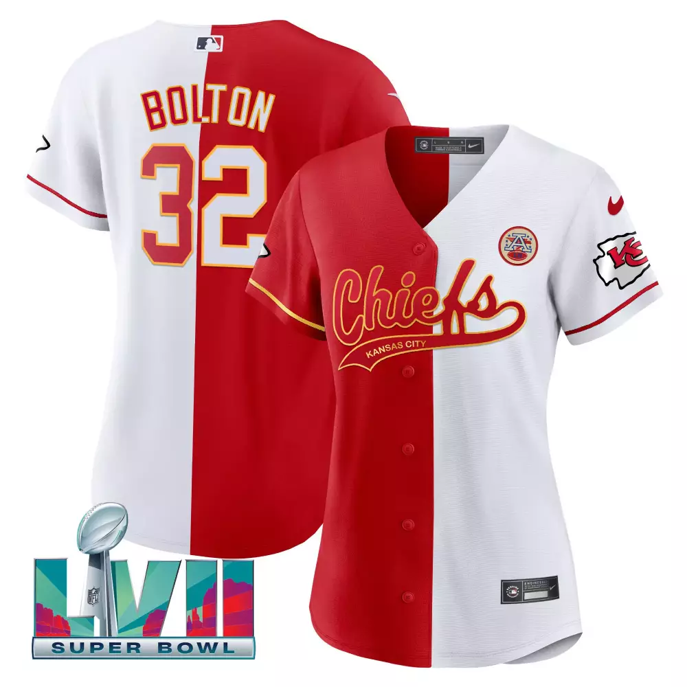 Nick Bolton 32 Kansas City Chiefs Jersey Red Super Bowl Lvii 2023 Women Split Design