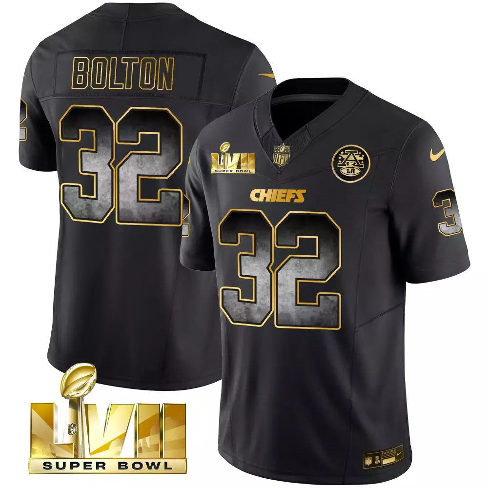 Nick Bolton 32 Chiefs Jersey Black Super Bowl Lvii AFC Championship Men Gold Gray