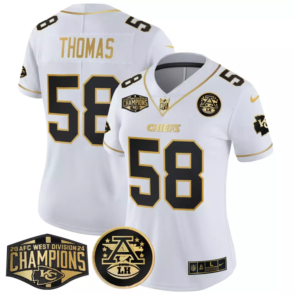 Derrick Thomas 58 Chiefs Jersey White Lh Men Black Gold Vapor Limited All